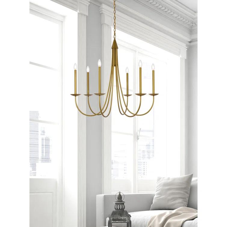 Castlehill 6 Light Metal Dimmable Chandelier