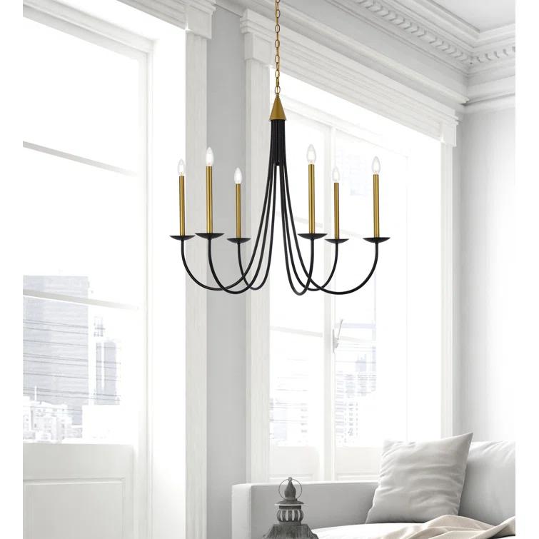 Castlehill 6 Light Metal Dimmable Chandelier