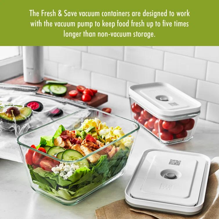 ZWILLING J.A. Henckels ZWILLING Fresh & Save 3-Piece Glass Food Storage Container, Meal Prep Container- Assorted Sizes