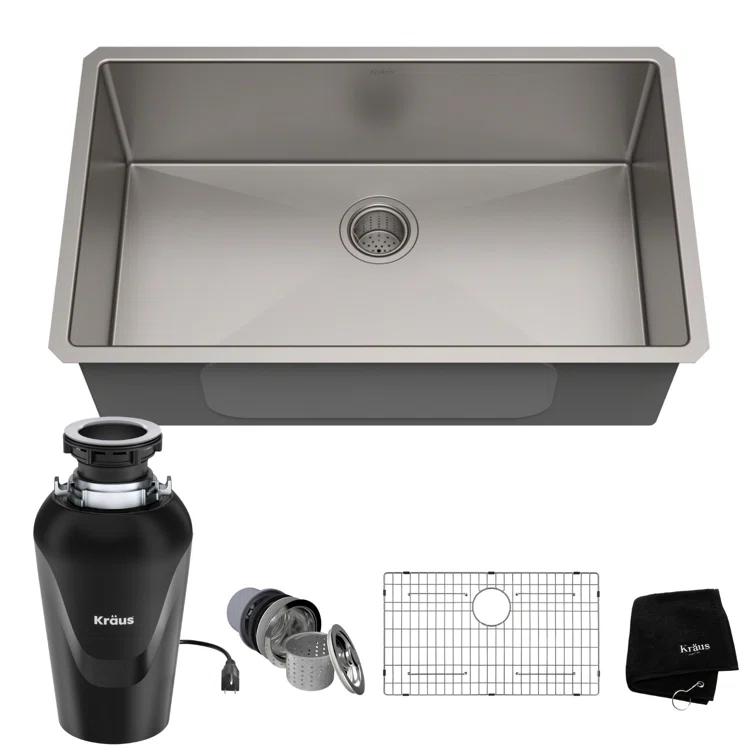 KRAUS Standard PRO™ Gauge Undermount Kitchen Sink with WasteGuard™ Garbage Disposal