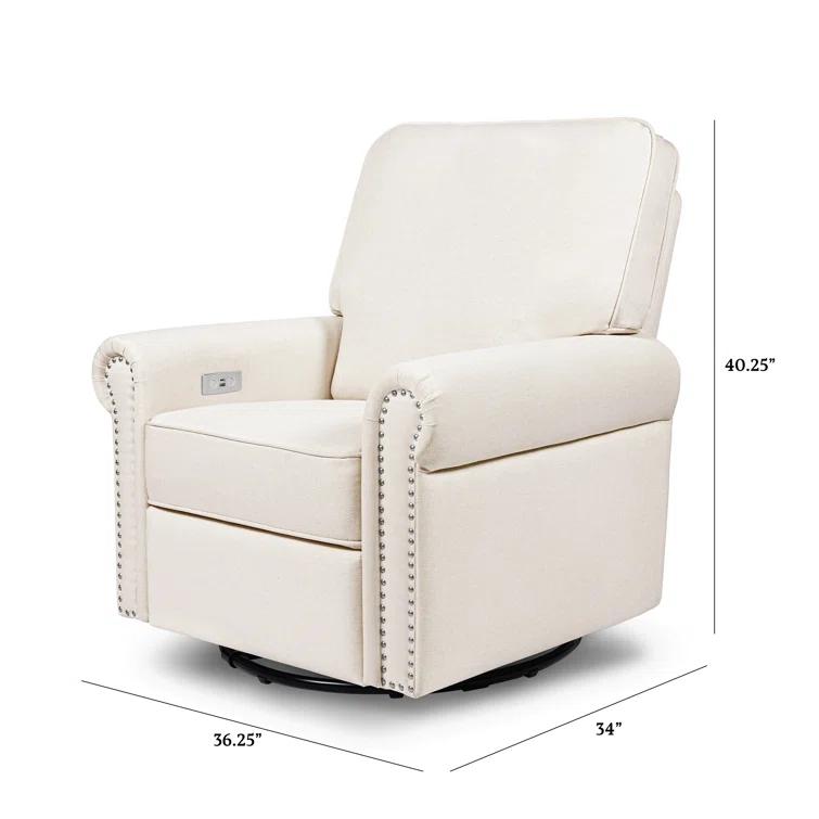 Linden Electronic Recliner and Swivel Glider in Eco-Performance Fabric with USB port