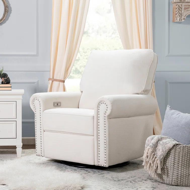 Linden Electronic Recliner and Swivel Glider in Eco-Performance Fabric with USB port