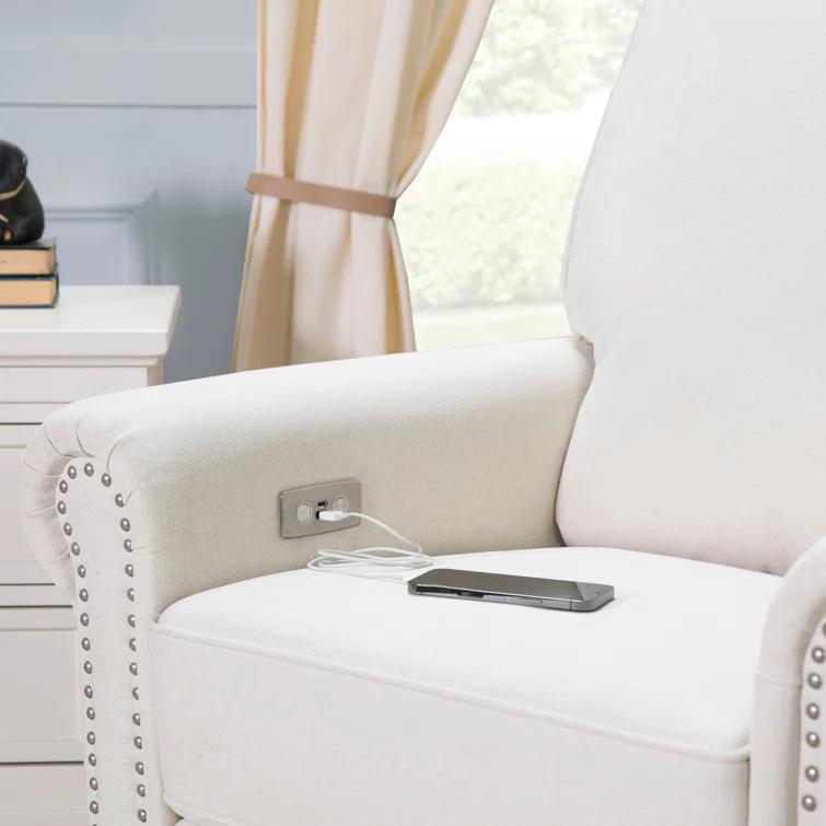 Linden Electronic Recliner and Swivel Glider in Eco-Performance Fabric with USB port