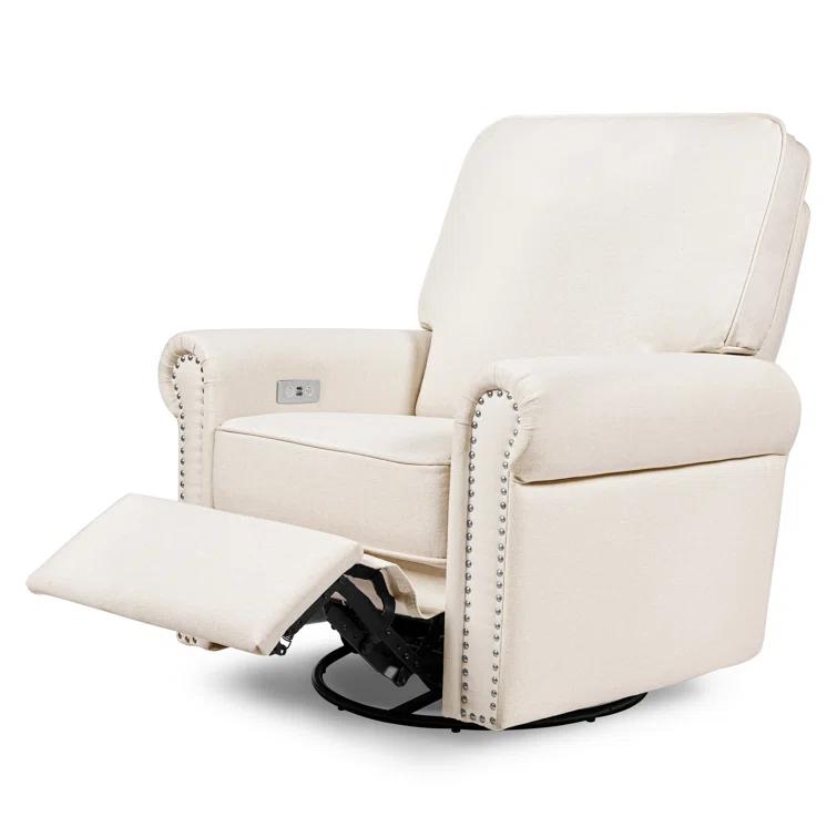 Linden Electronic Recliner and Swivel Glider in Eco-Performance Fabric with USB port
