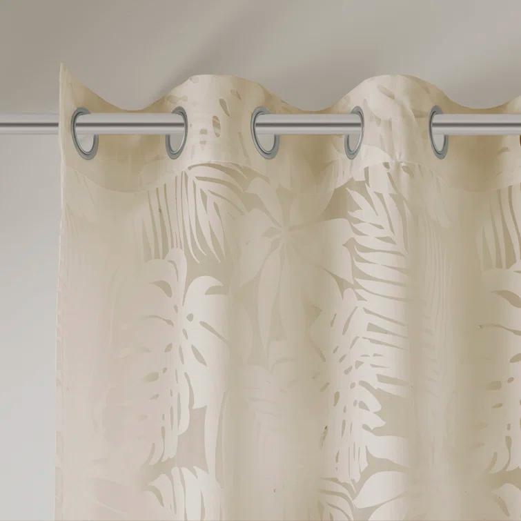 Madison Park Leilani Palm Leaf Burnout Window Sheer