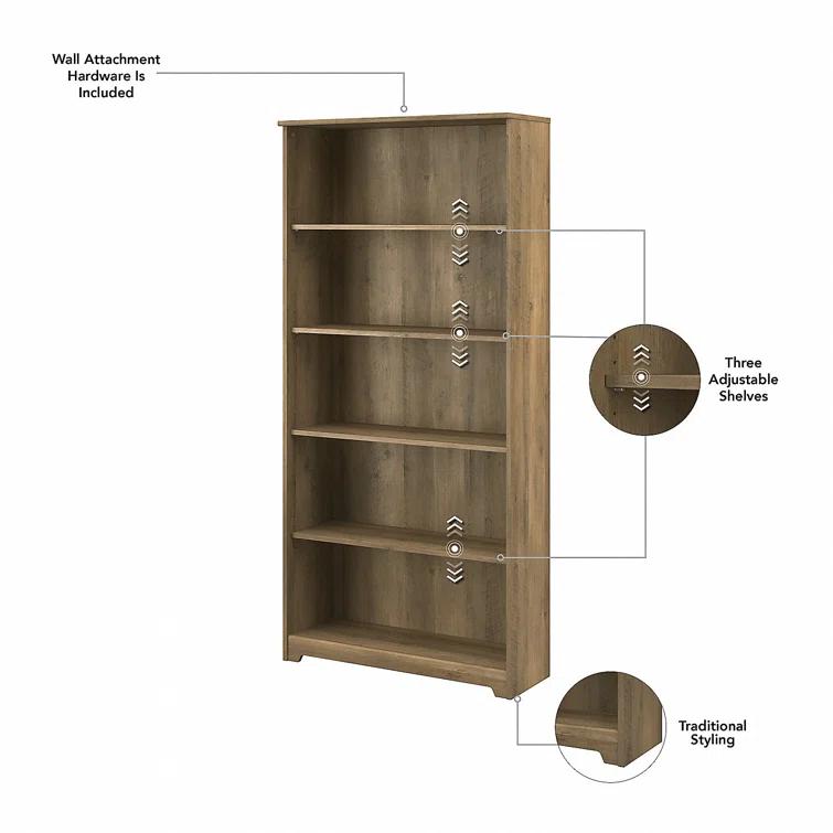 Shelonda 5 Shelf 66" Standard Bookcase