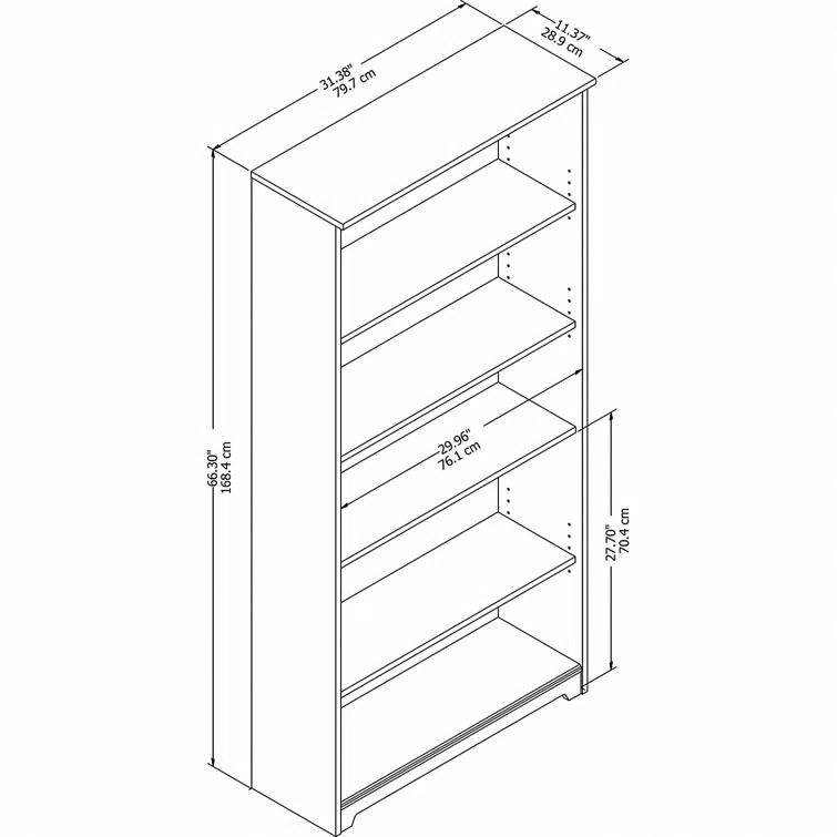 Shelonda 5 Shelf 66" Standard Bookcase