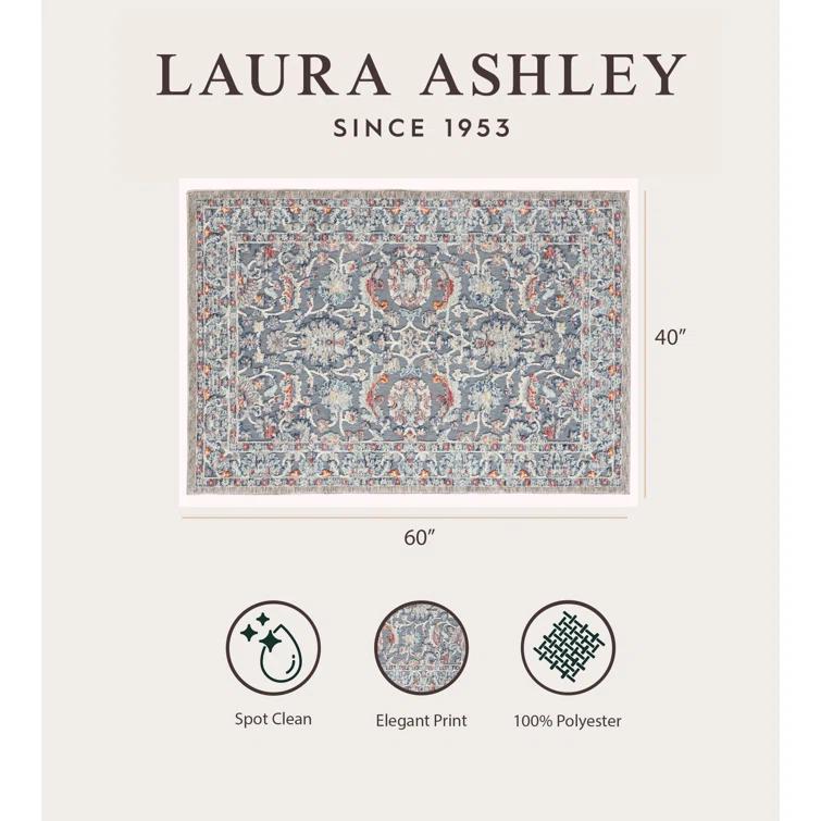 Laura Ashley Turkish Mystic Chenille Medallion Area Rug_Navy/Navy