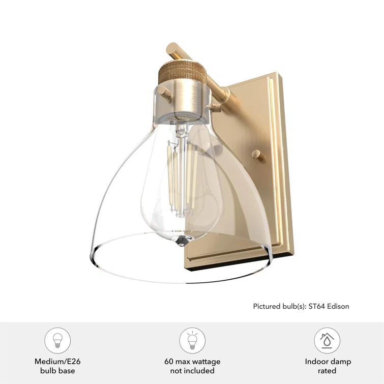 Hunter Van Nuys Brushed Nickel 1 Light Sconce Wall Light Fixture