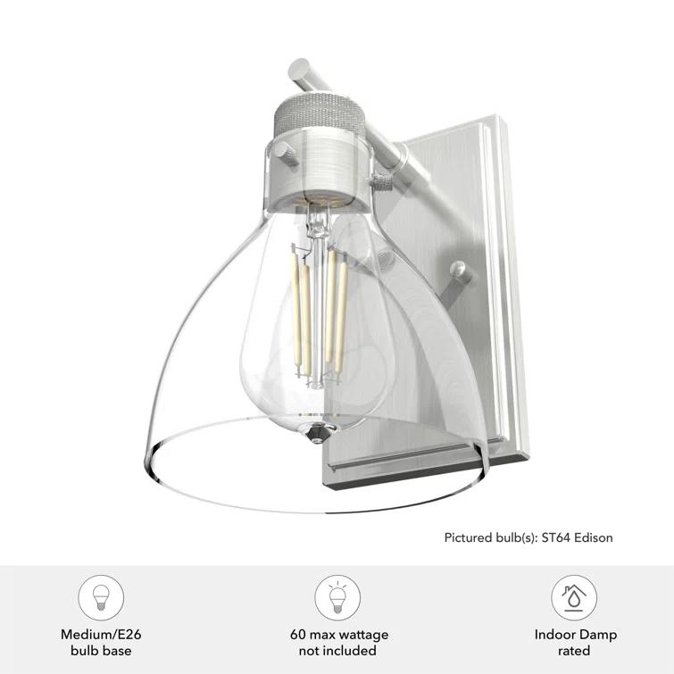 Hunter Van Nuys Brushed Nickel 1 Light Sconce Wall Light Fixture