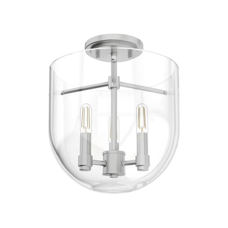 Hunter Sacha Natural Iron 3 Light Flush Mount Ceiling Light Fixture