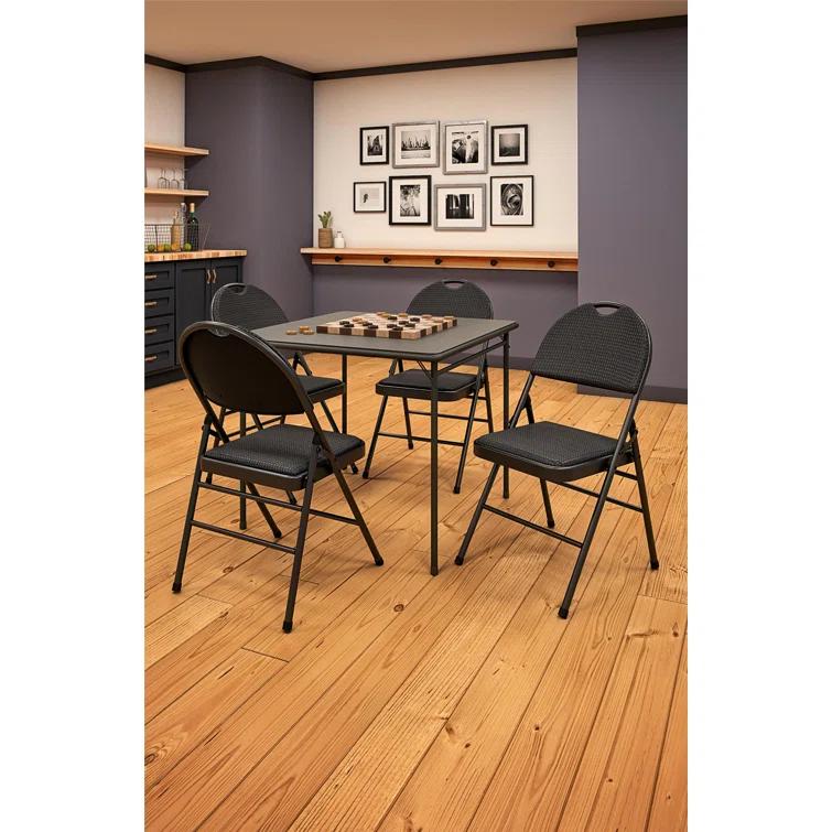 COSCO COSCO Commercial XL Comfort Fabric Padded Metal Folding Chair, Triple Braced (Set of 4)