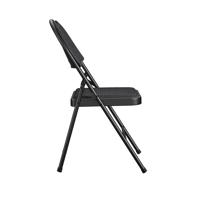 COSCO COSCO Commercial XL Comfort Fabric Padded Metal Folding Chair, Triple Braced (Set of 4)