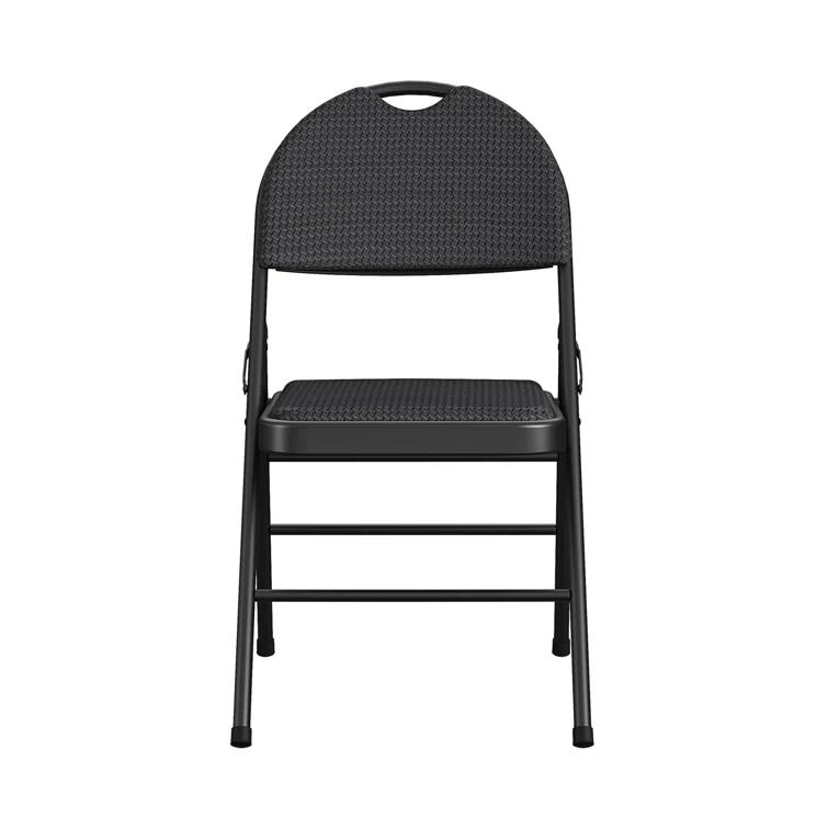 COSCO COSCO Commercial XL Comfort Fabric Padded Metal Folding Chair, Triple Braced (Set of 4)