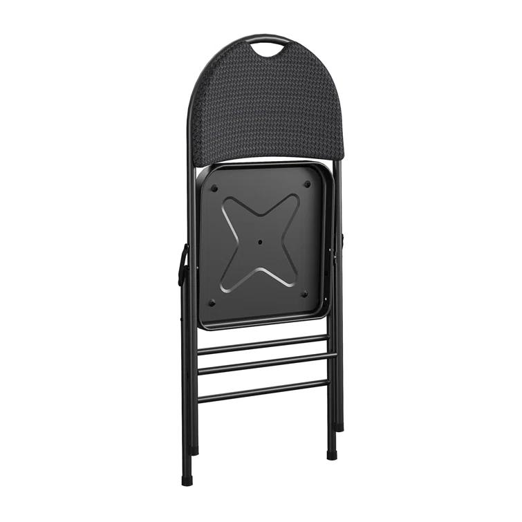 COSCO COSCO Commercial XL Comfort Fabric Padded Metal Folding Chair, Triple Braced (Set of 4)