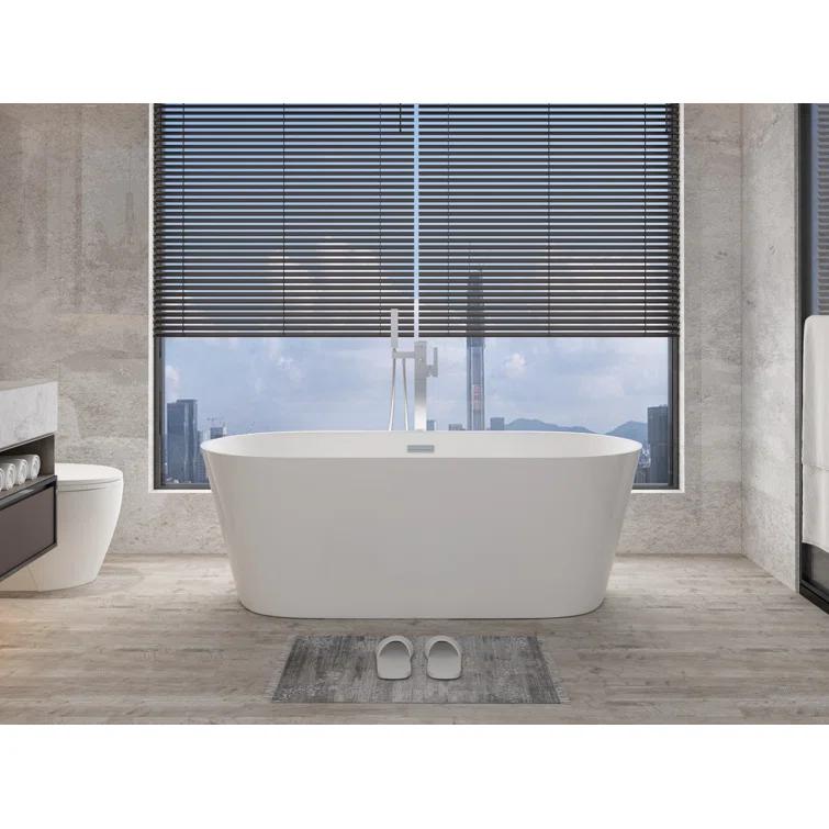 Contemporary-Modern 67'' x 32'' Freestanding Soaking Acrylic Bathtub