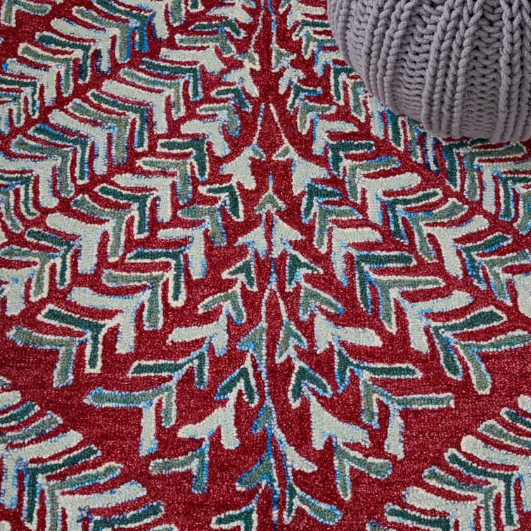 Chaitra Hand Tufted Wool Floral Rug