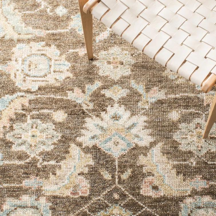 Samarkand SRK171 Hand Knotted Area Rug - Beige/Brown - 8'x10' - Safavieh.