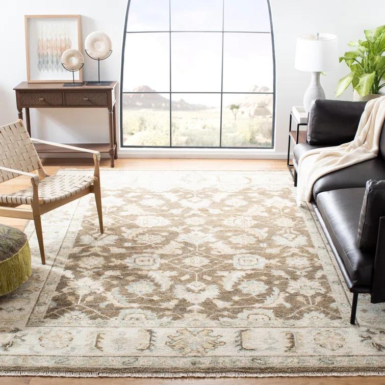 Samarkand SRK171 Hand Knotted Area Rug - Beige/Brown - 8'x10' - Safavieh.