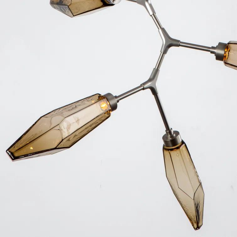 Rock Crystal 6 - Light Dimmable LED Modern Linear Chandelier