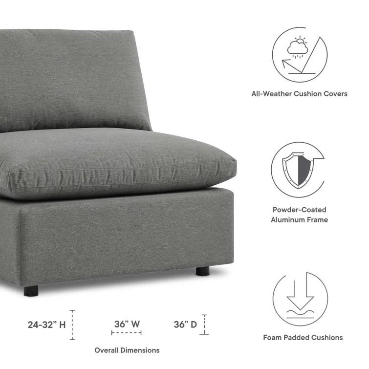 Modway Commix Sunbrella Outdoor Patio Armless Chair