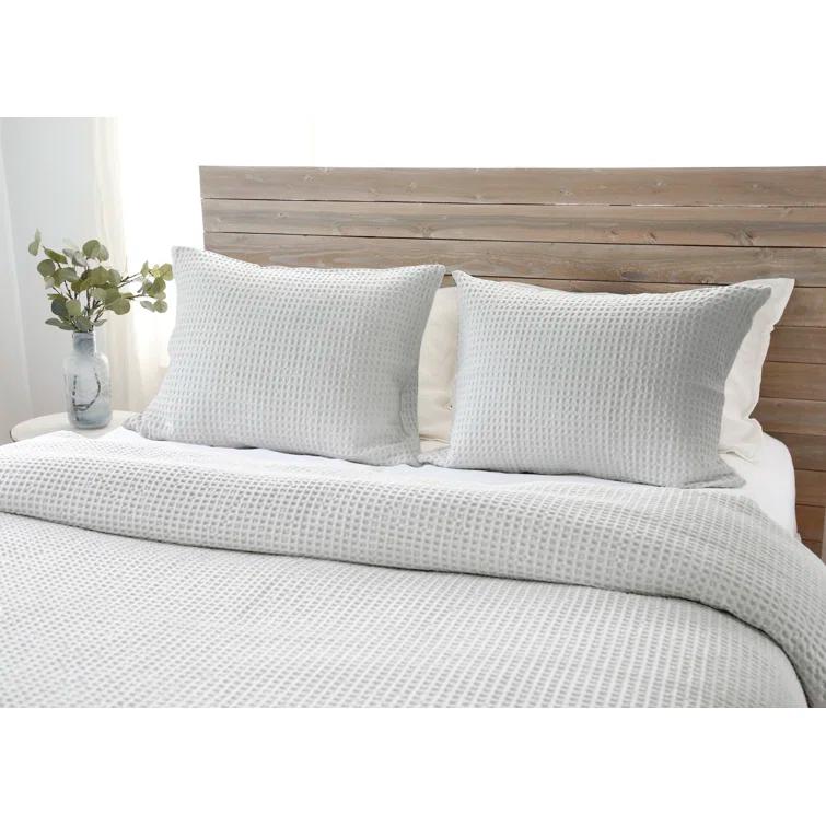 Zuma Cotton Waffle Weave Blanket by Pom Pom at Home - Cream / King
