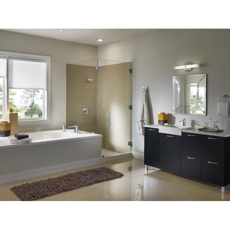 Ara Double Handle Deck Mounted Roman Tub Faucet Trim with Handshower