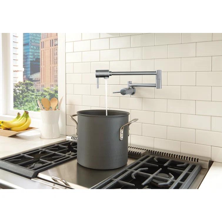 Contemporary Pot Filler Faucet, Wall Mount Pot Filler Kitchen Faucet