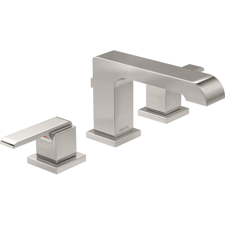 Ara Widespread Bathroom Faucet 3 Hole, 2-handle Bathroom Sink Faucet with Drain Assembly