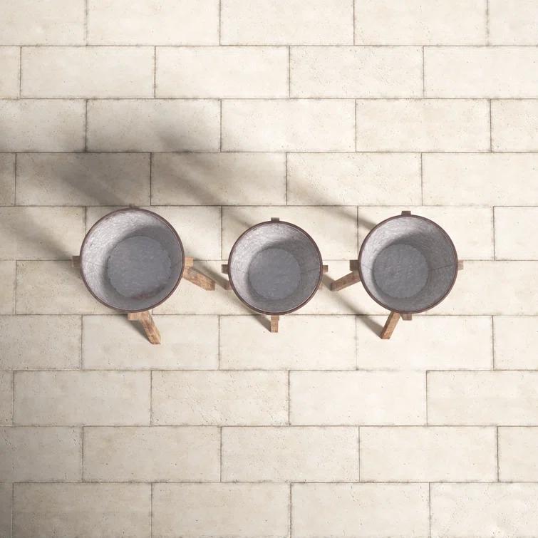 Aberdeen Modern Metal Indoor Farmhouse Pot Planter Set