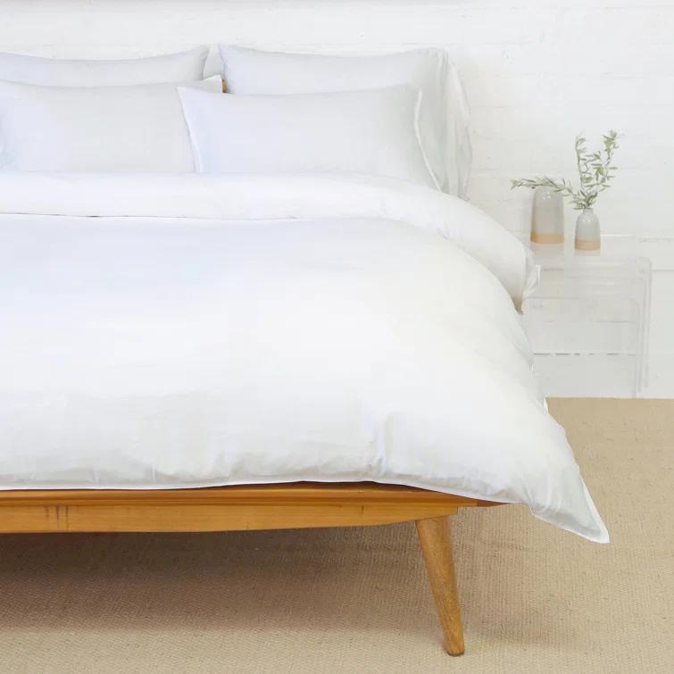King White Belgian Linen Duvet Cover Set