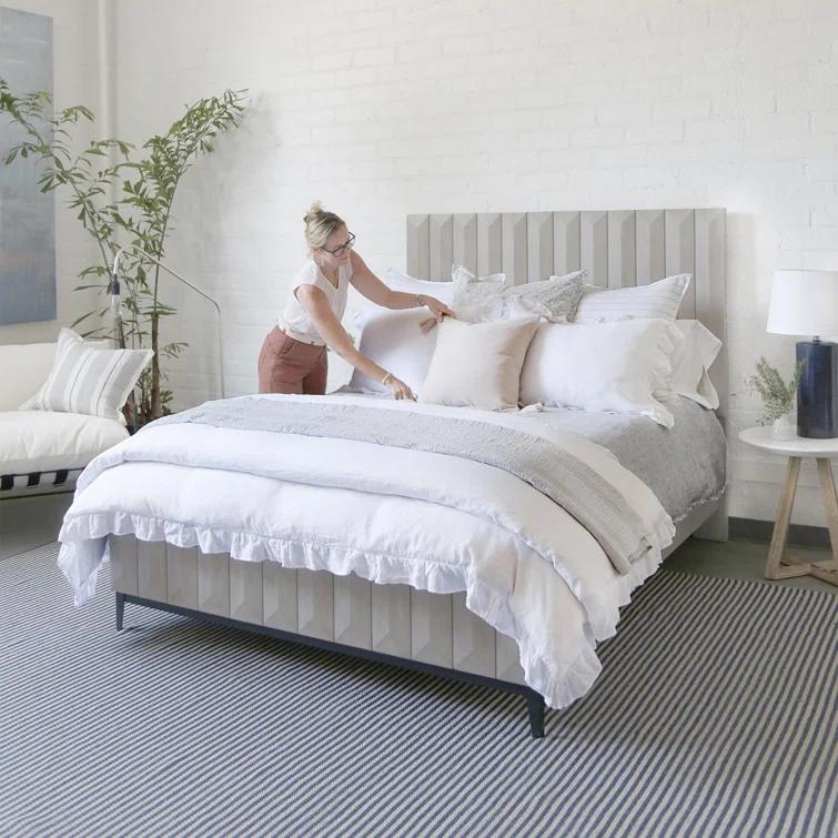 Nantucket Cotton Matelassé Coverlet by Pom Pom at Home - Grey / King