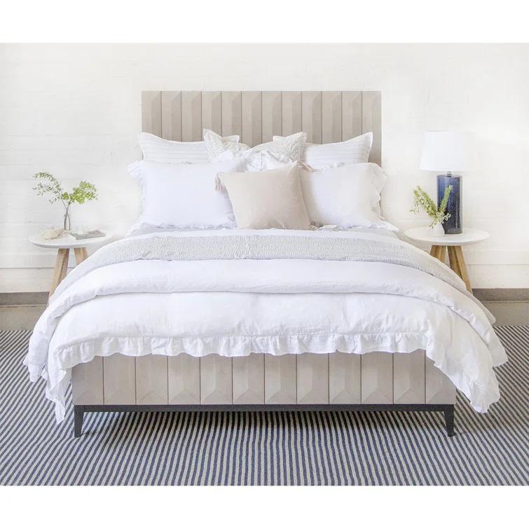 Nantucket Cotton Matelassé Coverlet by Pom Pom at Home - Grey / King