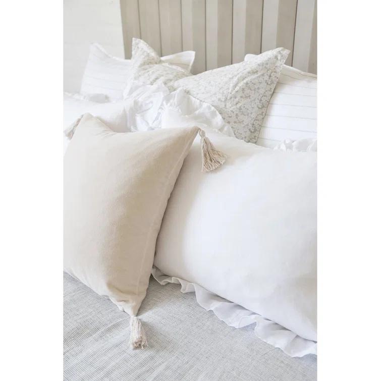 Bianca Velvet Pillow by Pom Pom at Home - Light Gray / Square