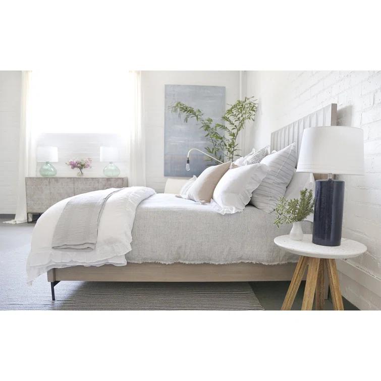 Nantucket Cotton Matelassé Coverlet by Pom Pom at Home - Grey / King