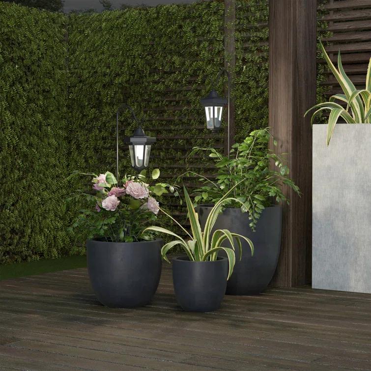 Pure Garden 2-pieces Waterproof LED Solar Lanterns with Shepherd Hooks (Set of 2)