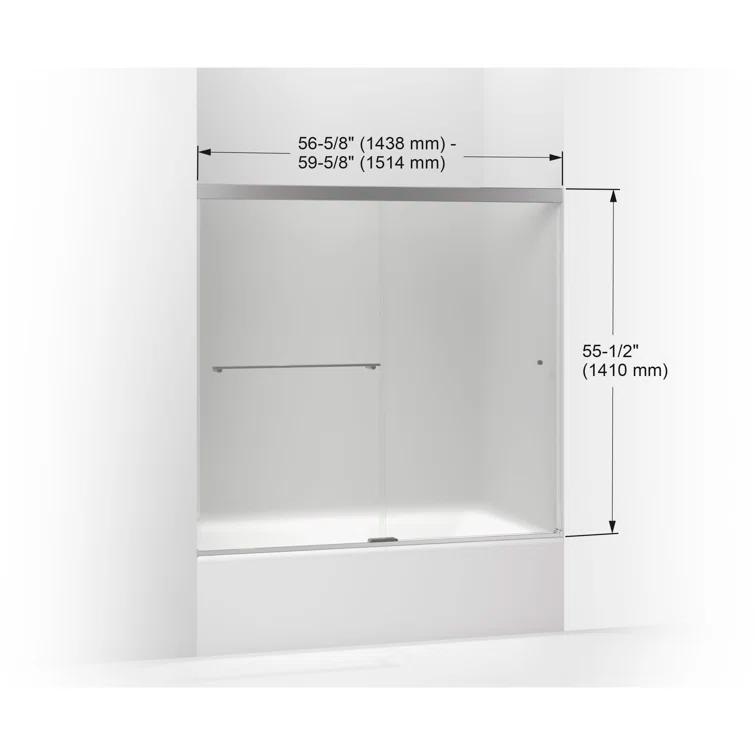 Revel 59.63'' x 55.5'' Double Sliding Bath Door with CleanCoat® Technology