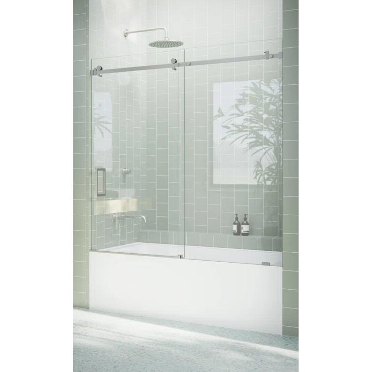 Astro 56 in. - 60 in. x 60 in. Frameless Sliding Bathtub Door