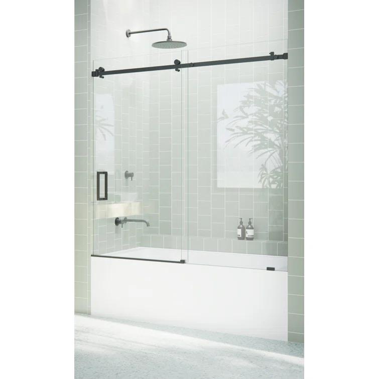 Astro 56 in. - 60 in. x 60 in. Frameless Sliding Bathtub Door