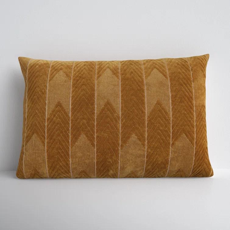 Floretta Embroidered Cotton Lumbar Throw Pillow
