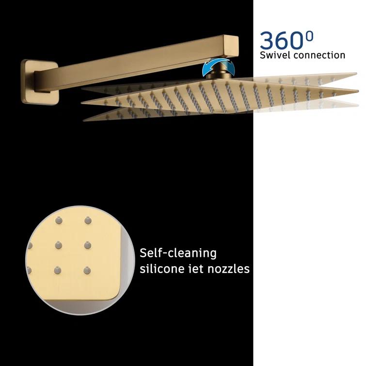 CASAINC Pressure-Balanced (Temperature And Volume) All-In-One Kit with Rough in-Valve M6066-A-10-BG