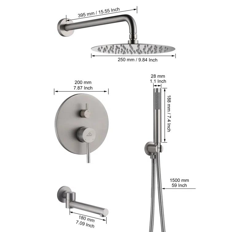 PureEssence Pressure-Balanced (Temperature And Volume) All-In-One Kit with Rough in-Valve