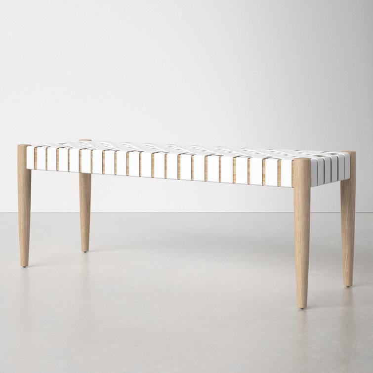 Orin 47" Woven Leather Bench