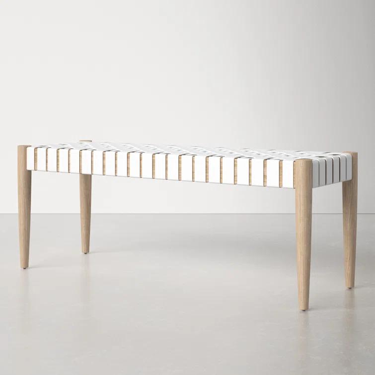 Orin 47" Woven Leather Bench
