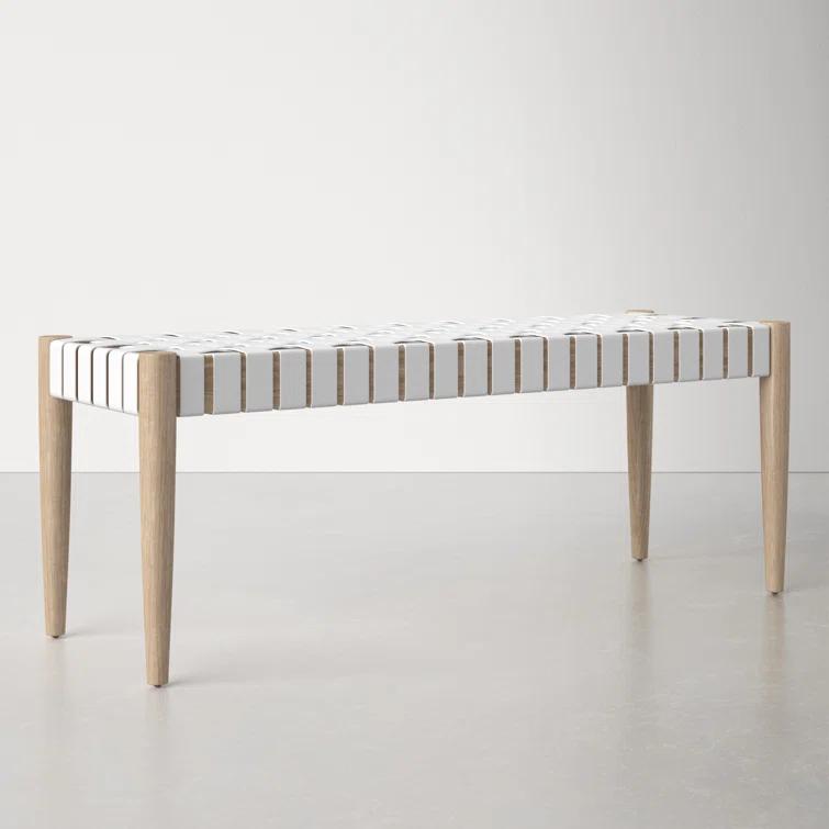 Orin 47" Woven Leather Bench