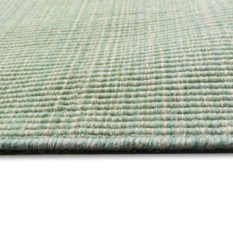 Myhre Ombre Handmade Hand-Loomed Wool Aqua Area Rug