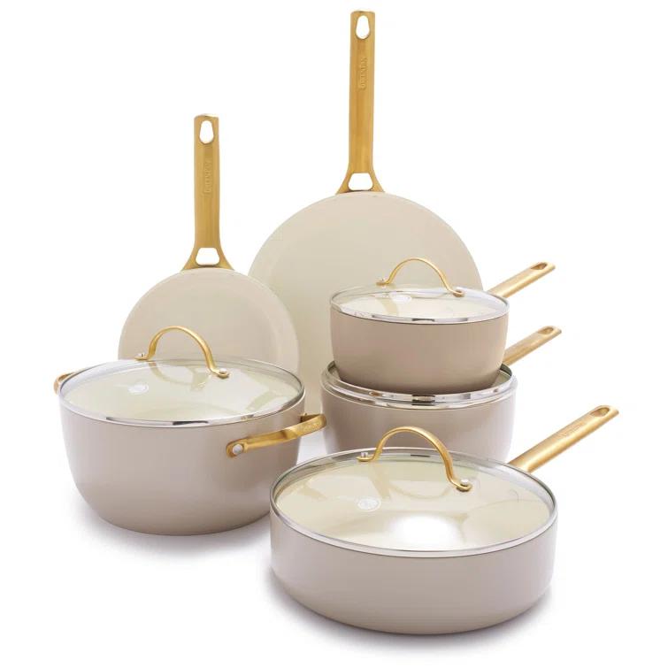 GreenPan ™ Reserve Taupe 10-Piece Ceramic Non-Stick Cookware Set with Bonus Cookbook