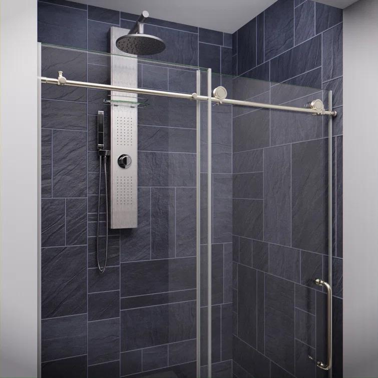 ANZZI SD-AZ13-01BN Madam Series 48" W x 76" H Single Sliding Semi-Frameless Shower Door