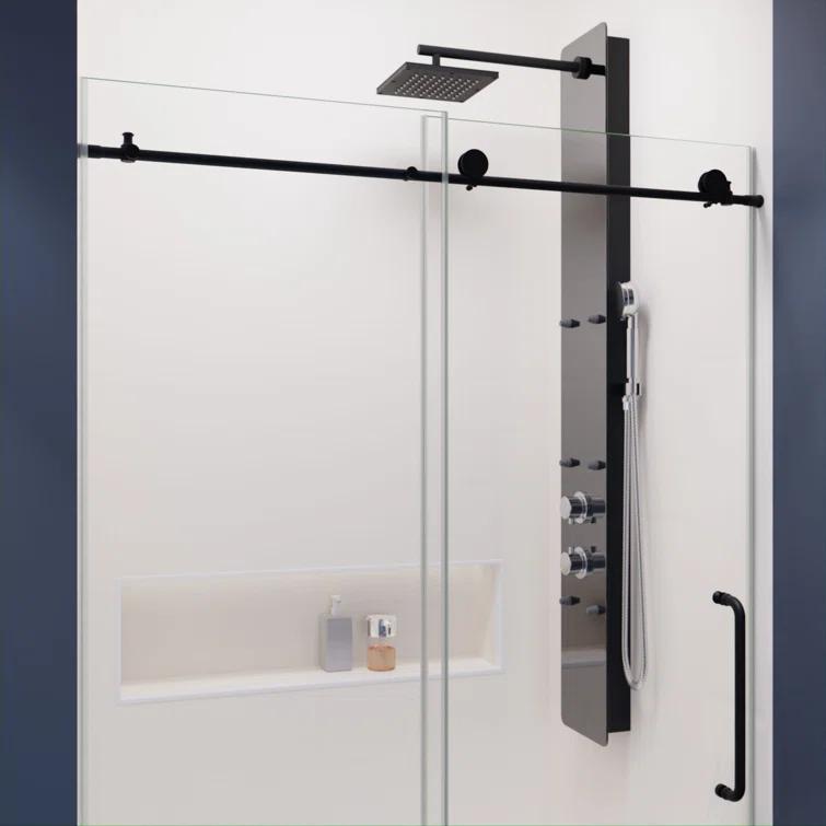 ANZZI SD-AZ13-01MB Madam Series 48" W x 76" H Single Sliding Semi-Frameless Shower Door