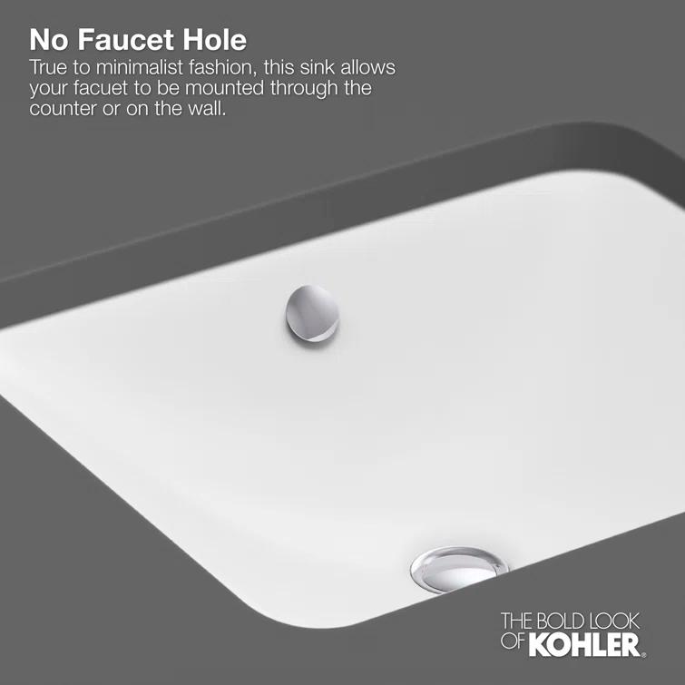 Verticyl Rectangular Undermount Bathroom Sink with Overflow